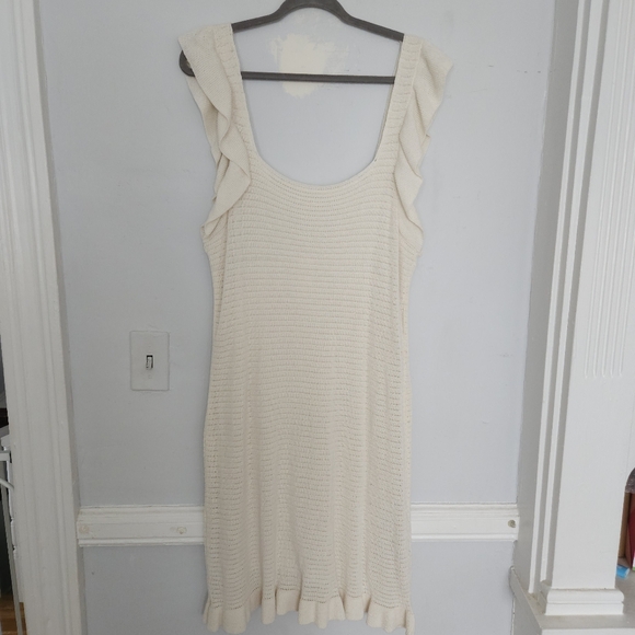 NWT Anthropologie Ruffled Pointelle Mini Dress | XL - Picture 4 of 7